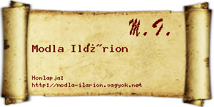Modla Ilárion névjegykártya